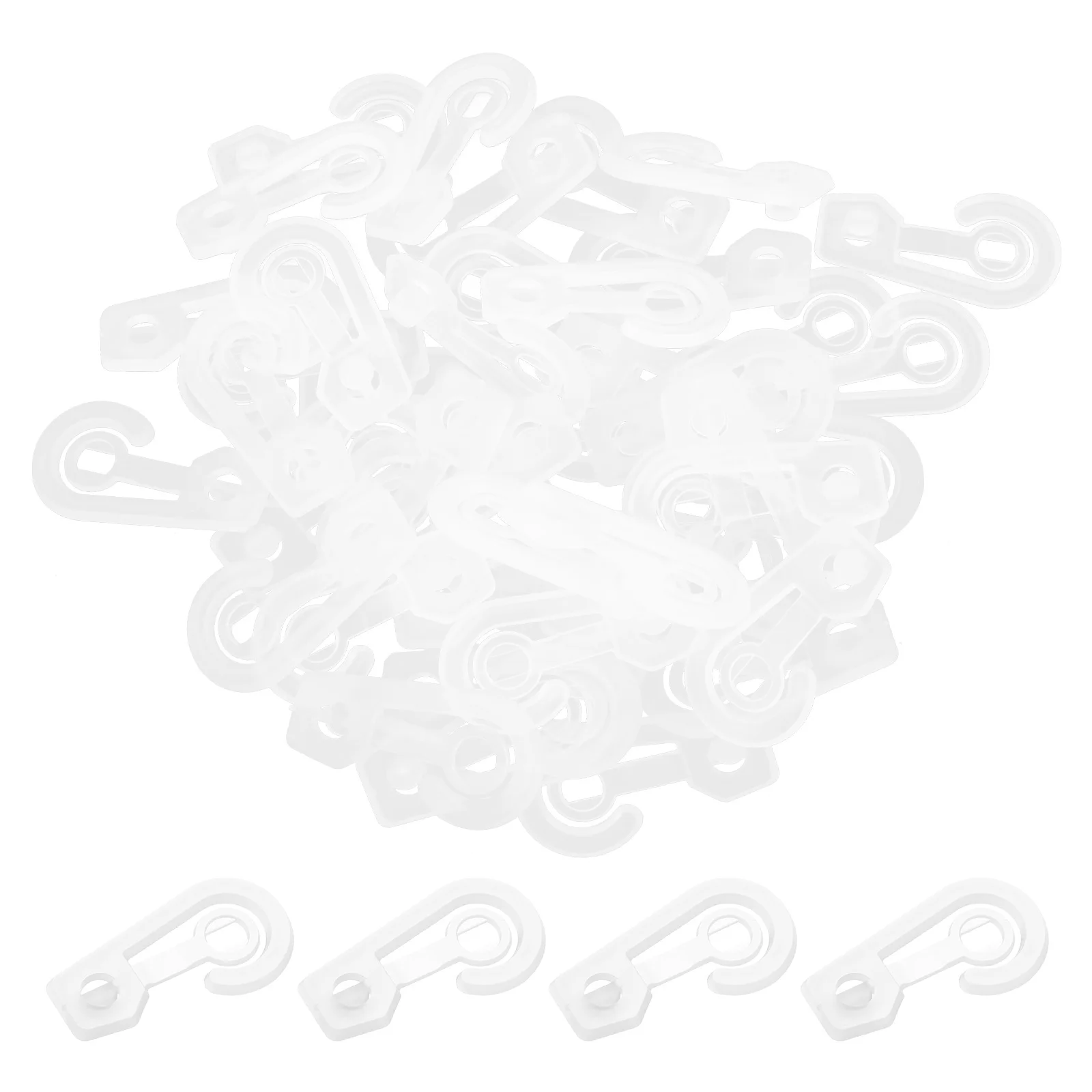 100Pcs Plastic Display Hooks Clear Snap Hook Clips Transparent Hangers for Socks Underwear Fabric Gloves Packaging Holder
100Pcs Plastic Display Hooks Clear Snap Hook Clips Transparent Hangers for Socks Underwear Fabric Gloves Packaging Holder