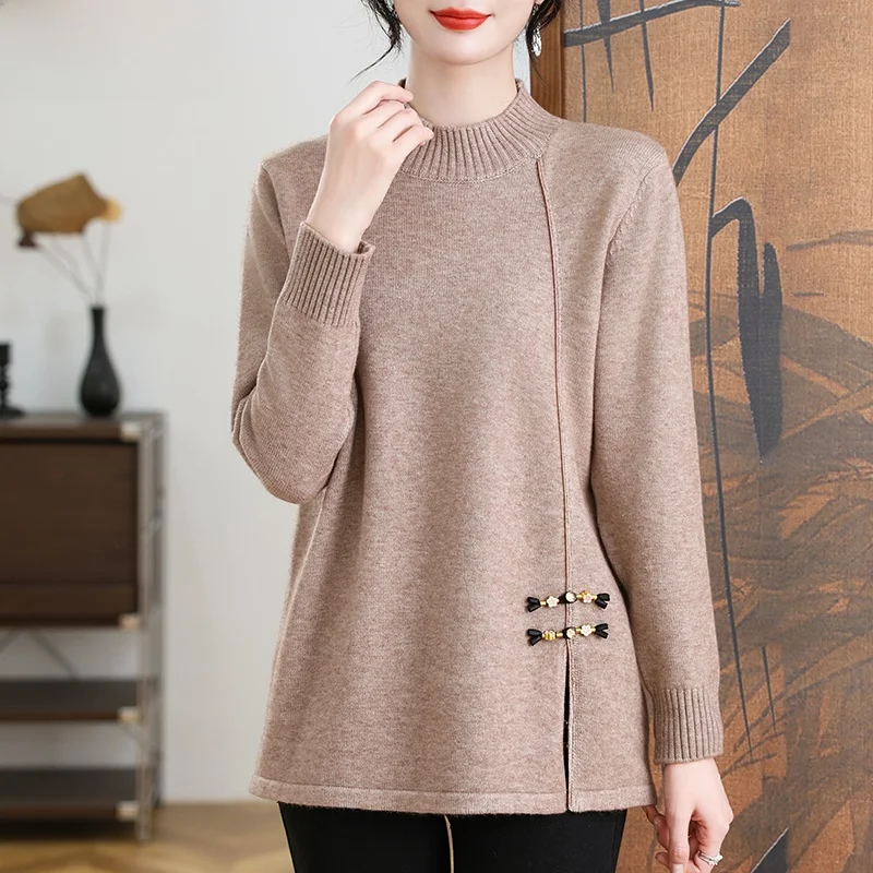 Warmth Comfortable Mid-aged Women's Knitted Sweater Faionable Winter Clothes Red Color Base irt for Middle-aged And ly
Warmth Comfortable Mid-aged Women's Knitted Sweater Faionable Winter Clothes Red Color Base irt for Middle-aged And ly