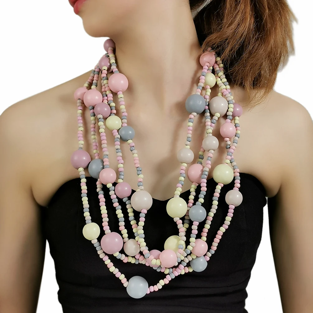 Bohemian Multicolor Wood Beads Chain Necklace Multilayer Handmade Beaded Wooden Long Necklace Pendants Fashion Statement Jewelry
Bohemian Multicolor Wood Beads Chain Necklace Multilayer Handmade Beaded Wooden Long Necklace Pendants Fashion Statement Jewelry