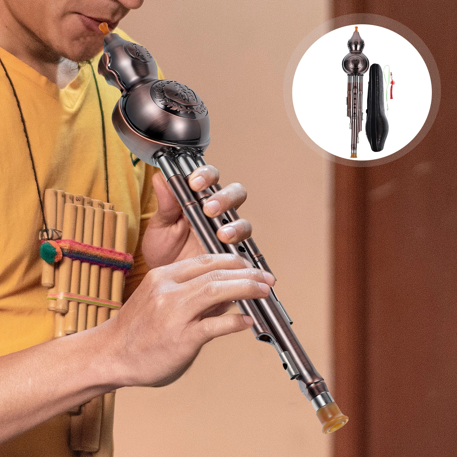 Classical Three Tone Gourd Silk Musical Instruments Chinese Hulusi Cucurbit Flute Pp
Classical Three Tone Gourd Silk Musical Instruments Chinese Hulusi Cucurbit Flute Pp