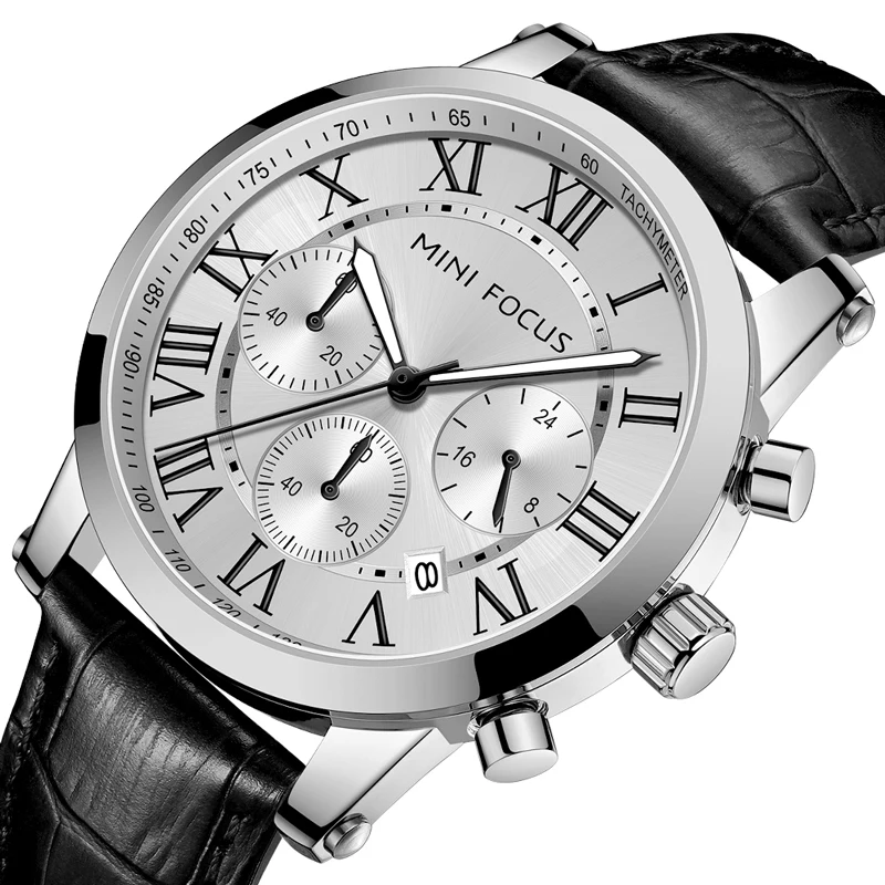 MINI FOCUS MF0415G Classic Men Watch Genuine Leather Strap BIg Dial Waterproof Chronograph Analog Hands Quartz Watches
MINI FOCUS MF0415G Classic Men Watch Genuine Leather Strap BIg Dial Waterproof Chronograph Analog Hands Quartz Watches