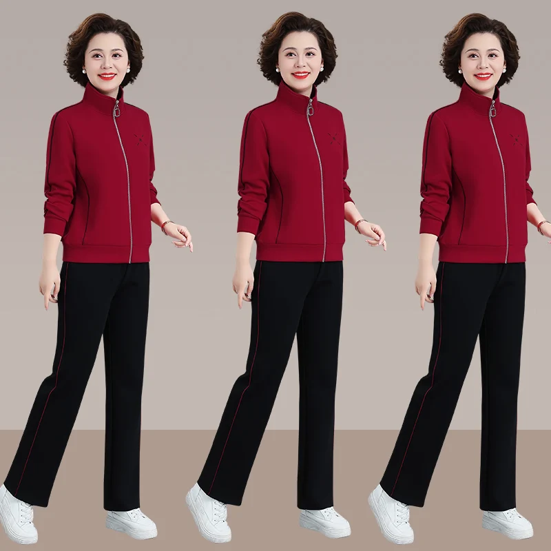 Спортивный костюм Ele для женщин среднего возраста: высококачественный модный комплект из хлопка и полиэстера с длинными рукавами и застежкой-молнией, состоящий из двух предметов
Спортивный костюм Ele для женщин среднего возраста: высококачественный модный комплект из хлопка и полиэстера с длинными рукавами и застежкой-молнией, состоящий из двух предметов