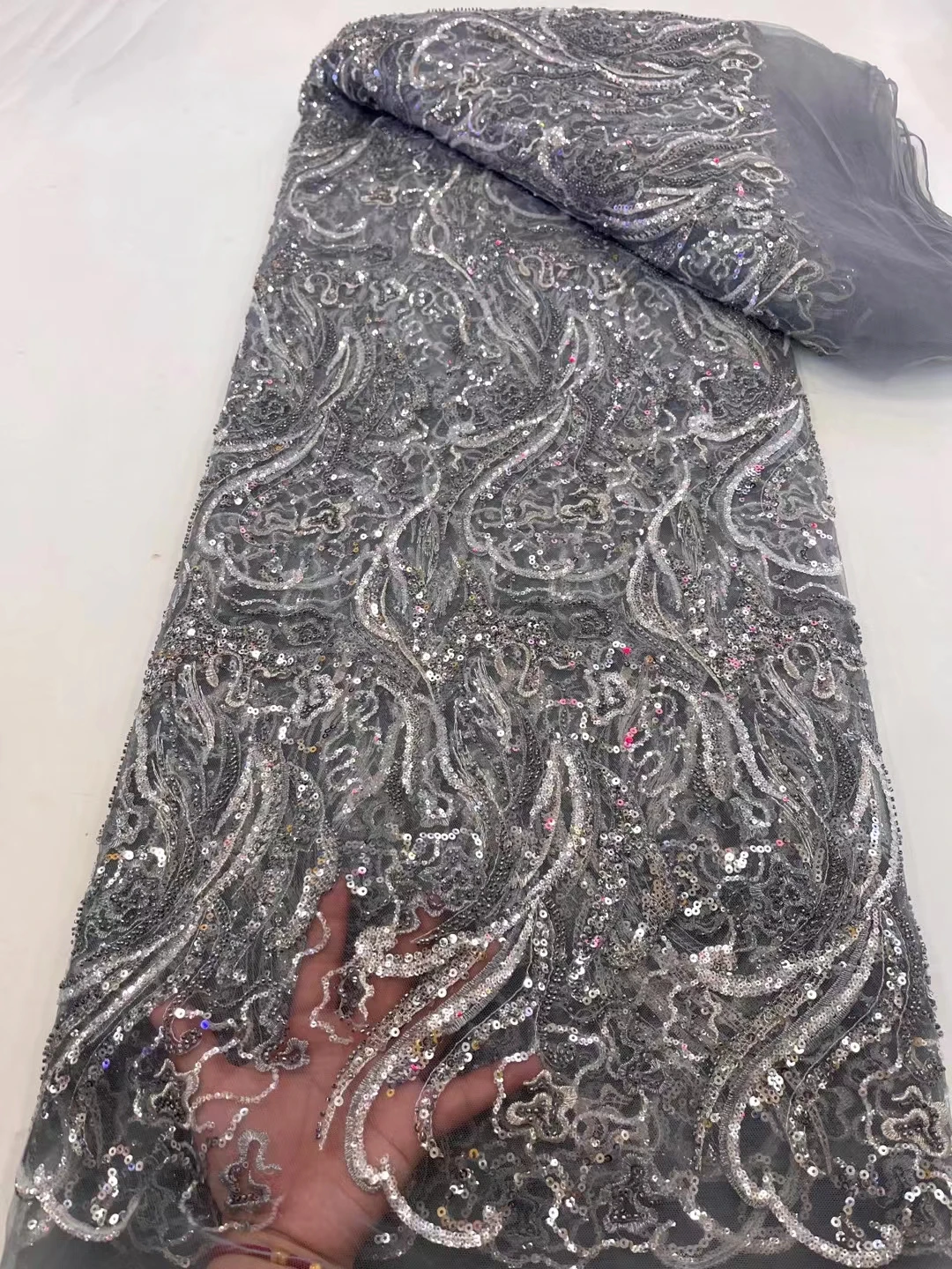 Handmade Beaded Lace Fabric Luxury Sequins Nigerian Lace Fabric 2024 High Quality Lace French For Wedding Dress xc
Handmade Beaded Lace Fabric Luxury Sequins Nigerian Lace Fabric 2024 High Quality Lace French For Wedding Dress xc