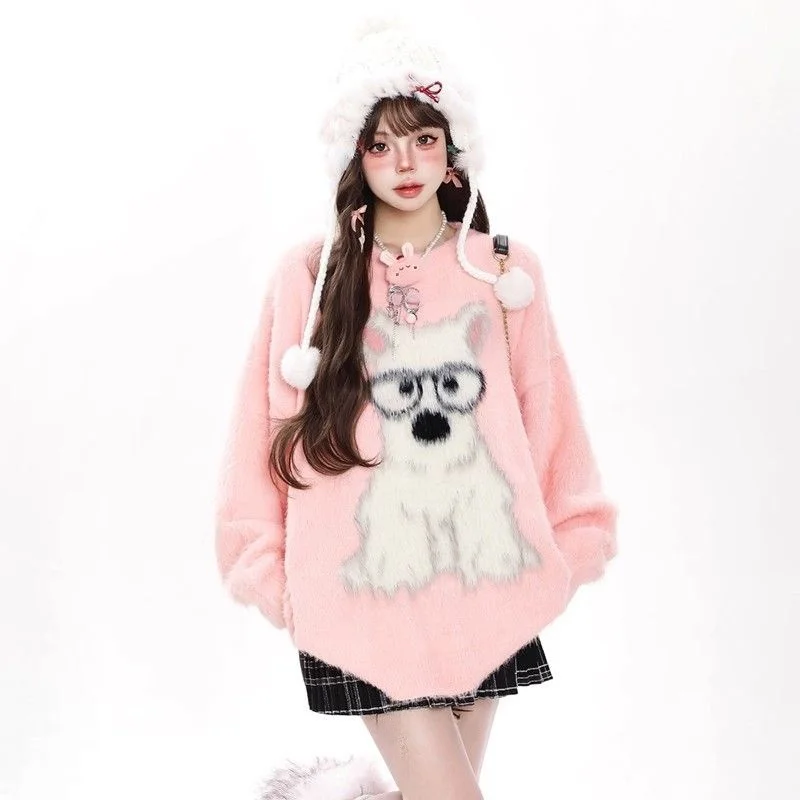 Cute Dog Pattern Soft Plu Knitted Sweater Couple Matching Autumn Winter Warm Nap Sle Men's Faion Casual American Sle
Cute Dog Pattern Soft Plu Knitted Sweater Couple Matching Autumn Winter Warm Nap Sle Men's Faion Casual American Sle