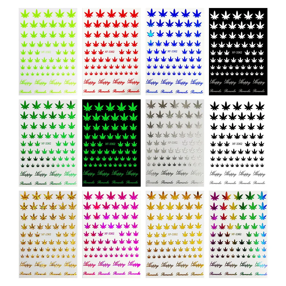 12pcs of One Set Maple Leaf Nail Paste Stamping Nail Decals 3D Nail Sticker Manicure Nail Sticker for Woman Girl (12 Color)
12pcs of One Set Maple Leaf Nail Paste Stamping Nail Decals 3D Nail Sticker Manicure Nail Sticker for Woman Girl (12 Color)