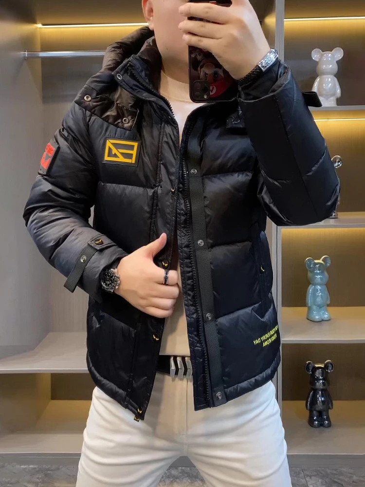 Men's Thiened down Jaet Winter Faion Luxury Windproof Hat Coat Warmth Bread Sle Casual Long Sve Zipper Closure
Men's Thiened down Jaet Winter Faion Luxury Windproof Hat Coat Warmth Bread Sle Casual Long Sve Zipper Closure