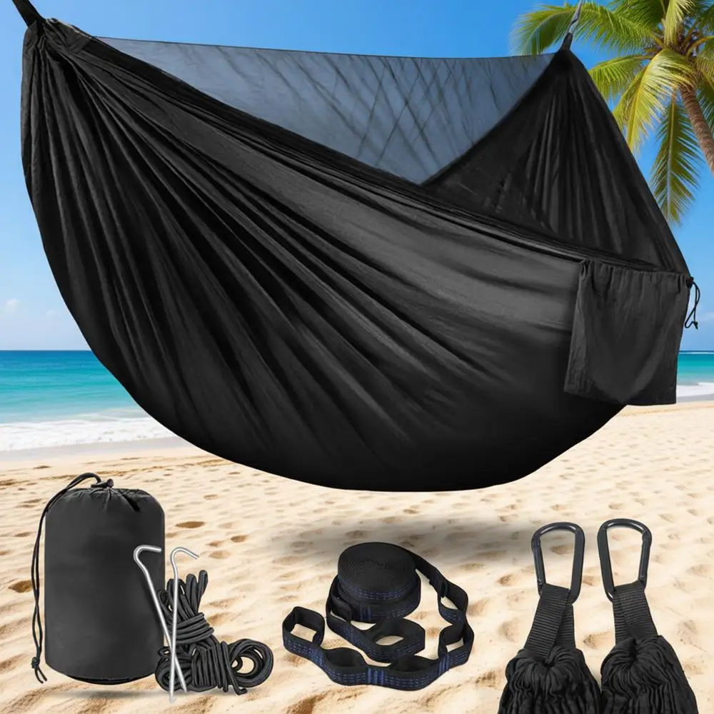 Double Hammock with 772lbs Capacity, Lightweight Parachute Nylon, Ideal for Outdoor Adventures, Backpacking, Travel, and Relaxat
Double Hammock with 772lbs Capacity, Lightweight Parachute Nylon, Ideal for Outdoor Adventures, Backpacking, Travel, and Relaxat