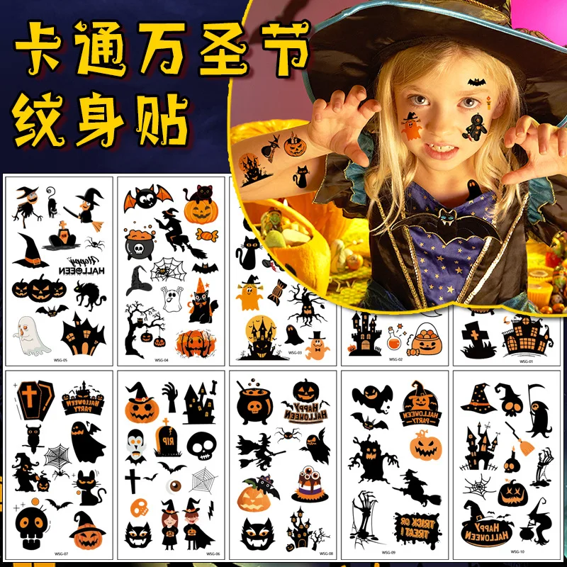 10 Sheets Halloween Temporary Tattoo Stickers Cartoon Funny Pumpkin for Kids Premium Party Festival Waterproof Safe Skin
10 Sheets Halloween Temporary Tattoo Stickers Cartoon Funny Pumpkin for Kids Premium Party Festival Waterproof Safe Skin