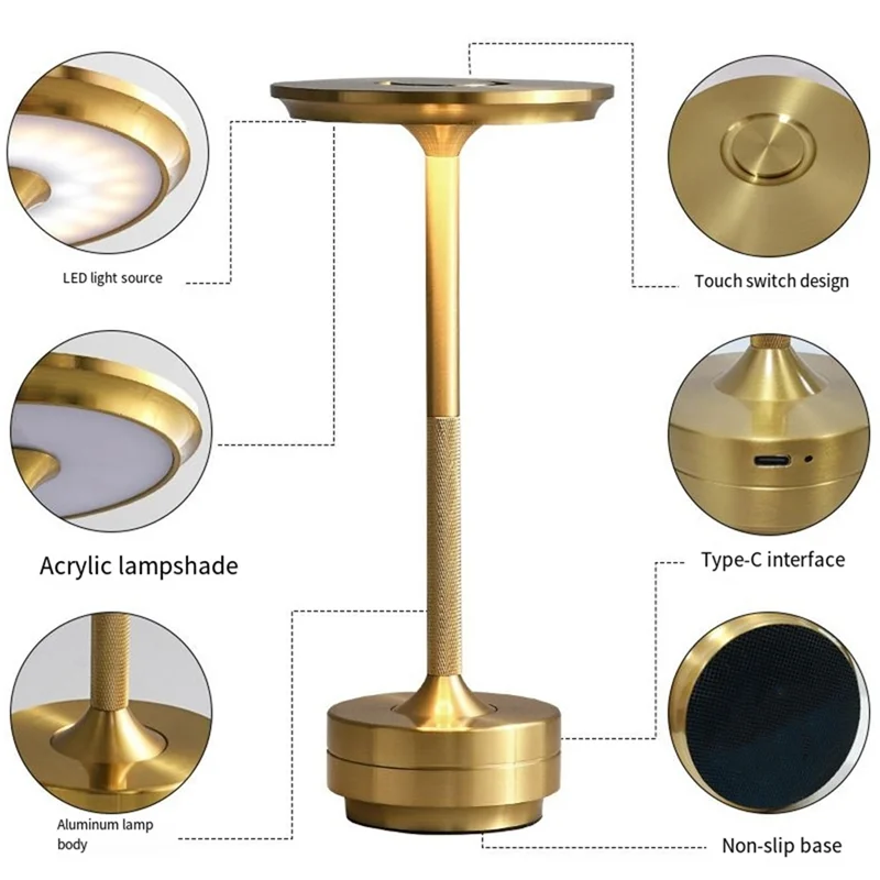 AT02-Wireless LED Table Lamp Restaurant Bar Lamp Dimming Atmosphere Portable Charging Touch Read Lamp Bedroom Decor Light Black
AT02-Wireless LED Table Lamp Restaurant Bar Lamp Dimming Atmosphere Portable Charging Touch Read Lamp Bedroom Decor Light Black