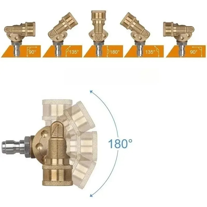 For 180° 5-position rotating high-pressure car wash water gun cleaning machine accessory 1/4 brass quick turn
For 180° 5-position rotating high-pressure car wash water gun cleaning machine accessory 1/4 brass quick turn