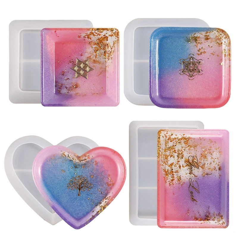 DIY Heart/Square/Rectangle Coaster Silicone Mold Cup Pad Mat Jewelry Tray Dish Storage Plate Epoxy Resin Casting Mould Decor
DIY Heart/Square/Rectangle Coaster Silicone Mold Cup Pad Mat Jewelry Tray Dish Storage Plate Epoxy Resin Casting Mould Decor