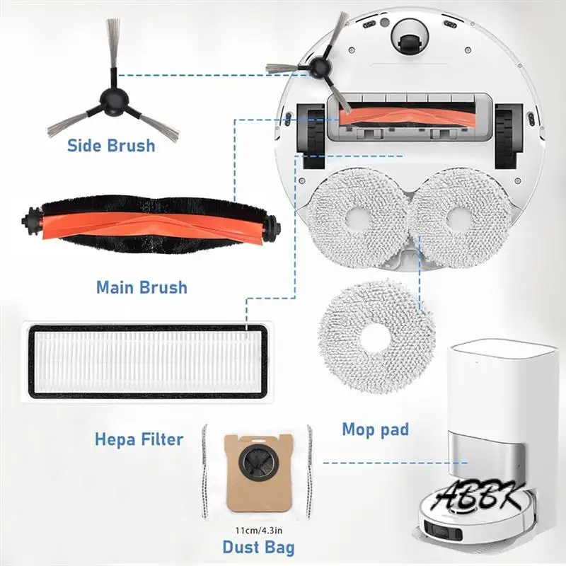 ABBK-Accessory Set Forxiaomi X20 Max, X20 Pro Vacuum Cleaner Replacement Part Main Side Brush Mop Dust Bags
ABBK-Accessory Set Forxiaomi X20 Max, X20 Pro Vacuum Cleaner Replacement Part Main Side Brush Mop Dust Bags