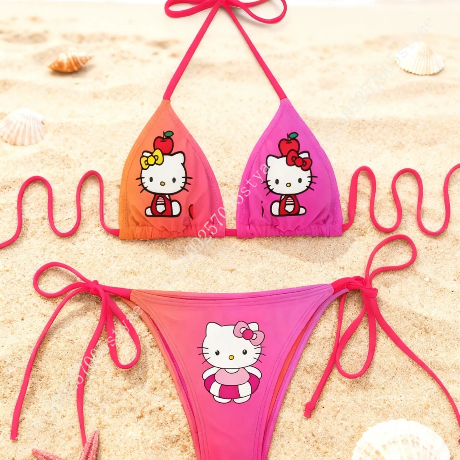 Hello Kitty halter bikini, two-piece swimsuit, cute eye-catching -style swimsuit for vacation and beach, officially licensed by
Hello Kitty halter bikini, two-piece swimsuit, cute eye-catching -style swimsuit for vacation and beach, officially licensed by
