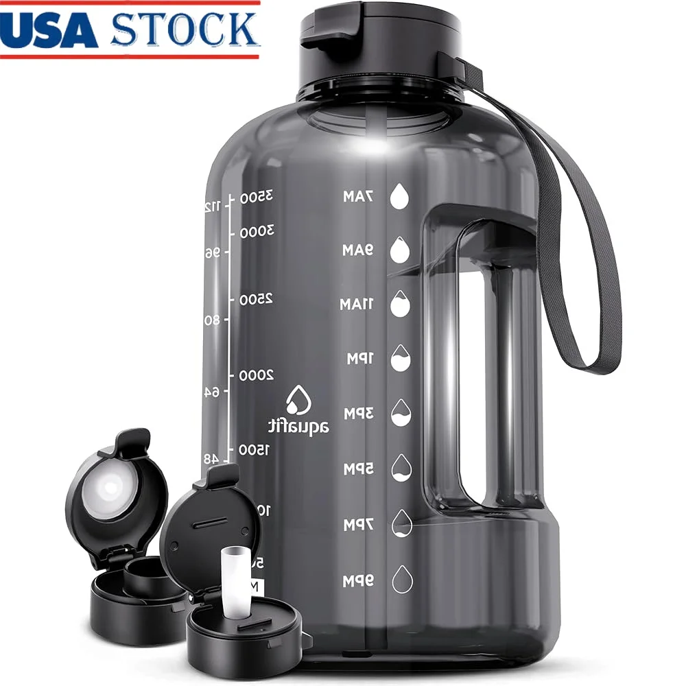 1 Gallon Water Bottle with Time Markers Straw Lid Large Capacity BPA Free Exercise Water Jug with Handle and Extra Lids
1 Gallon Water Bottle with Time Markers Straw Lid Large Capacity BPA Free Exercise Water Jug with Handle and Extra Lids