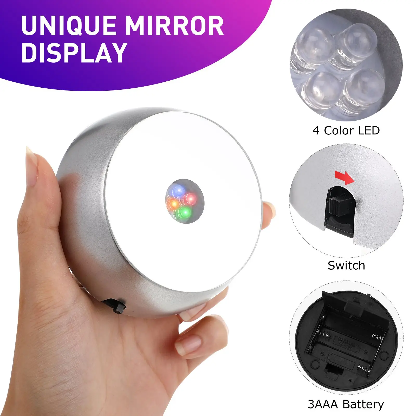 4 Pcs LED Base for Crystals St Holder Light Socket Display Show Music Lamp Bases Colorful Crystal Art Home Store Decor
4 Pcs LED Base for Crystals St Holder Light Socket Display Show Music Lamp Bases Colorful Crystal Art Home Store Decor