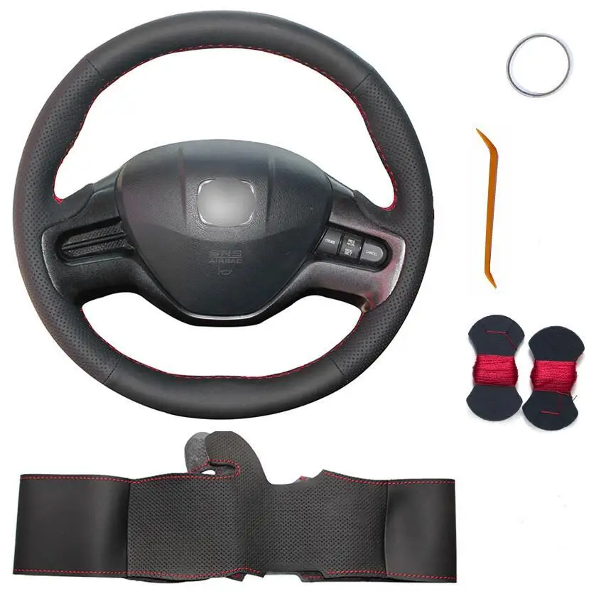 DIY Hand-Sewn Anti-Slip Black PU Leather Steering Wheel Cover Wrap for Honda Civic 2006 2007-08 Auto Interior Accessories
DIY Hand-Sewn Anti-Slip Black PU Leather Steering Wheel Cover Wrap for Honda Civic 2006 2007-08 Auto Interior Accessories