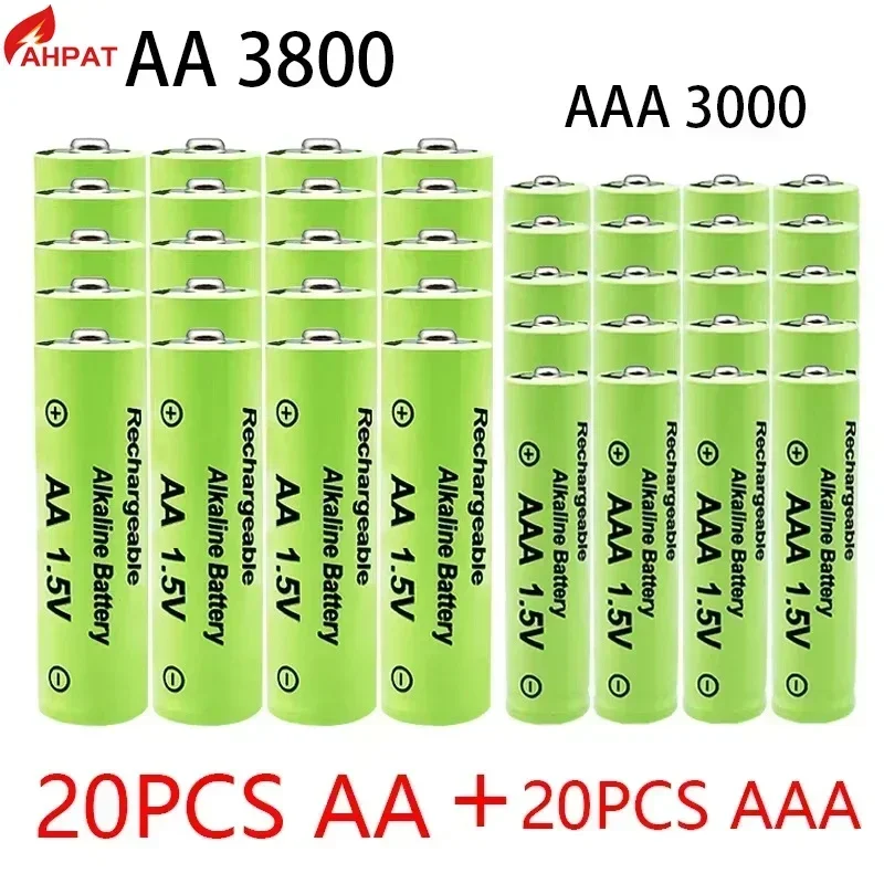 AHPAT 2025 NEW 1.5V AA + AAA NI MH AA Battery AAA Alkaline 3800-3000mah For Torch Toys Clock MP3 Player Replace Ni-Mh Battery
AHPAT 2025 NEW 1.5V AA + AAA NI MH AA Battery AAA Alkaline 3800-3000mah For Torch Toys Clock MP3 Player Replace Ni-Mh Battery