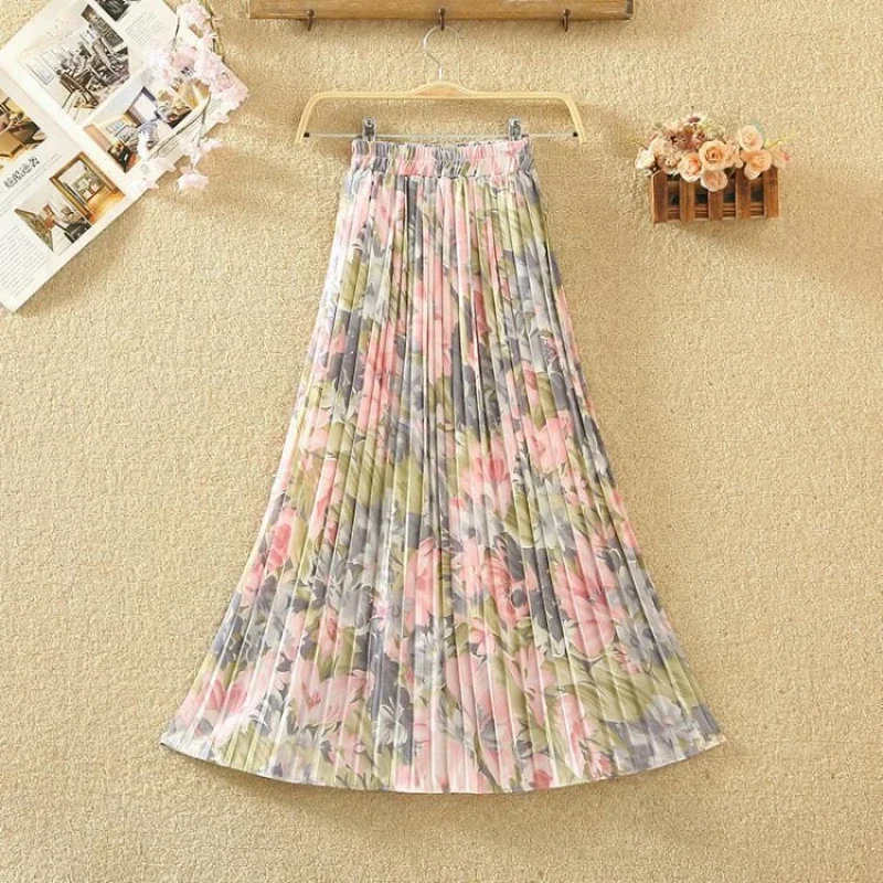 New Spring and Summer Women's Style High Waist Elastic Printed Pleated Chiffon A-Line Trendy Comfortable All-match Skirt
New Spring and Summer Women's Style High Waist Elastic Printed Pleated Chiffon A-Line Trendy Comfortable All-match Skirt