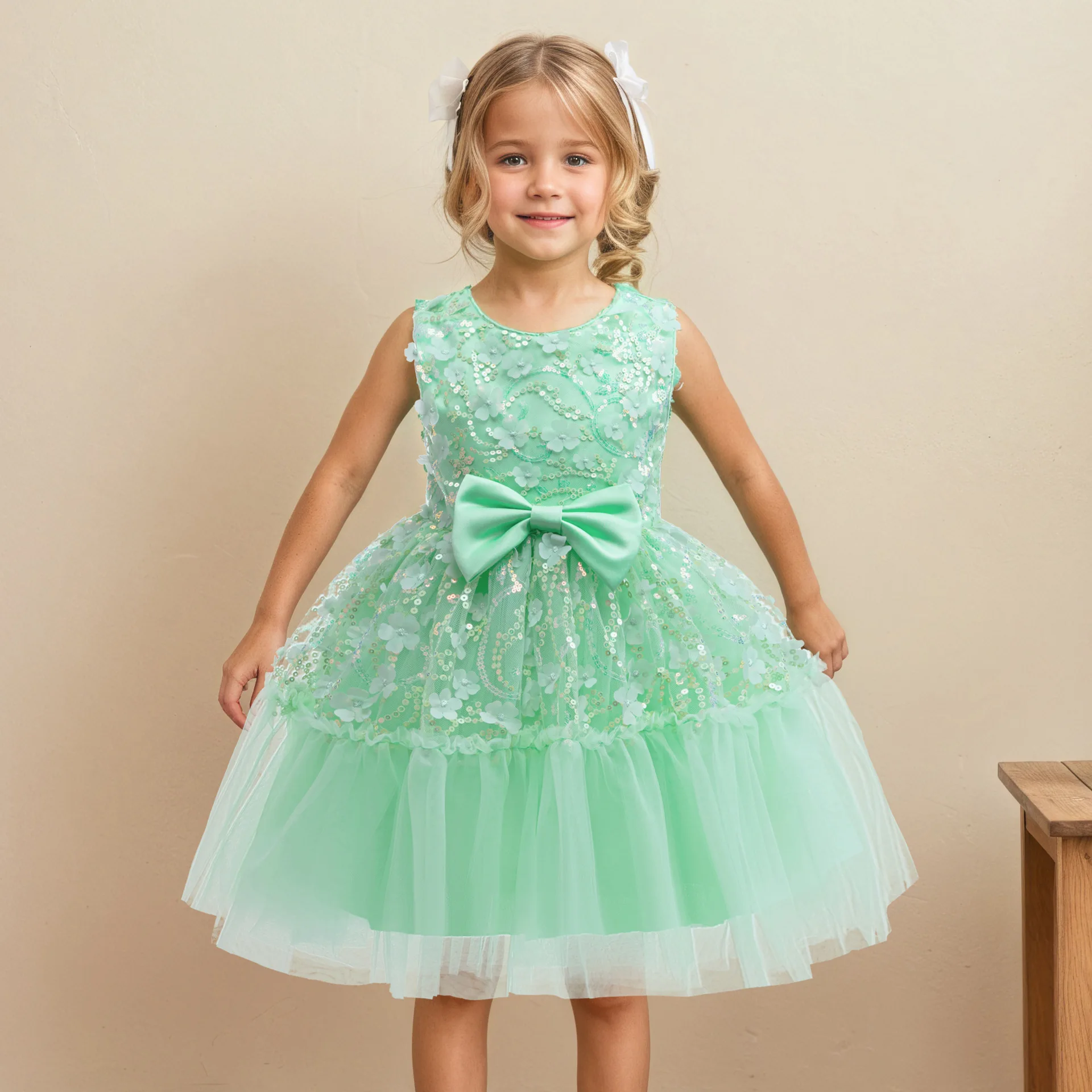Party Dresses For Children Sleeveless Sequins Flower Princess Dress For Kids Ceremony Birthday Performance Pageant Prom Gown 
Party Dresses For Children Sleeveless Sequins Flower Princess Dress For Kids Ceremony Birthday Performance Pageant Prom Gown