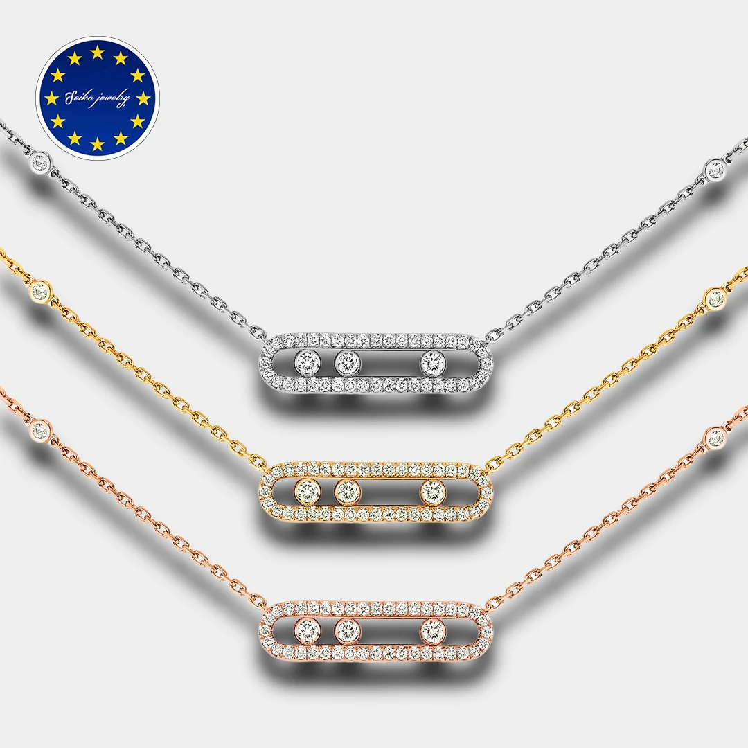 French Luxury Jewelry 925 Sterling Silver Massik.a Series Sliding Pendant Diamond Necklace Women's Fashion Wedding Party Gift
French Luxury Jewelry 925 Sterling Silver Massik.a Series Sliding Pendant Diamond Necklace Women's Fashion Wedding Party Gift