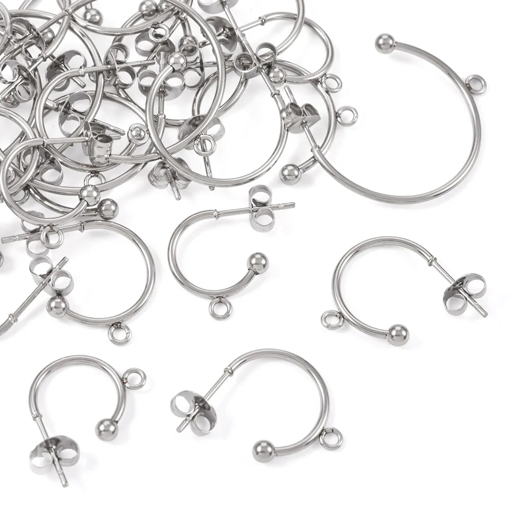 32Pcs 4 Size 304 Stainless Steel Half Hoop Earring Findings with Loops For DIY Fashion Dangle Earrings Jewelry Making Supplies
32Pcs 4 Size 304 Stainless Steel Half Hoop Earring Findings with Loops For DIY Fashion Dangle Earrings Jewelry Making Supplies