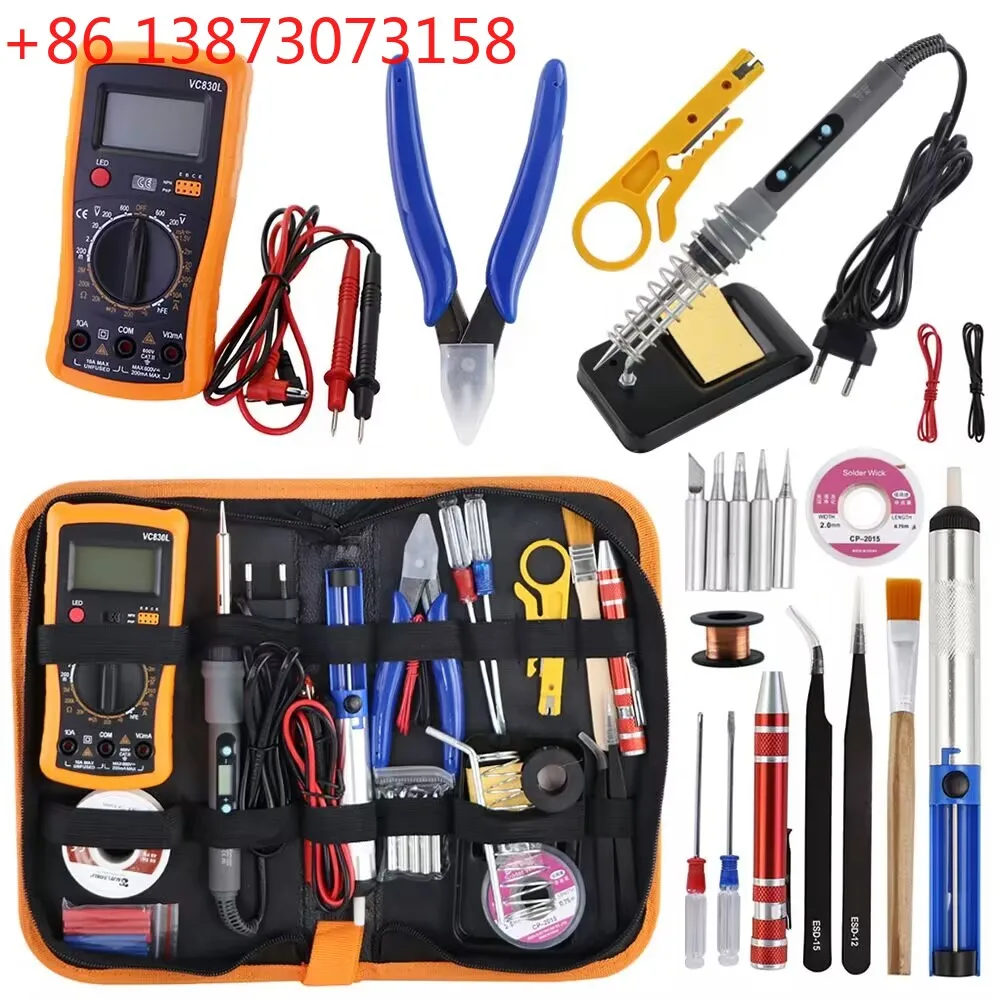Gray 80W Digital Display Adjustable Temperature Electric Soldering Iron 110V / 220V Solder Welding Tools Bag Multimeter Kit
Gray 80W Digital Display Adjustable Temperature Electric Soldering Iron 110V / 220V Solder Welding Tools Bag Multimeter Kit