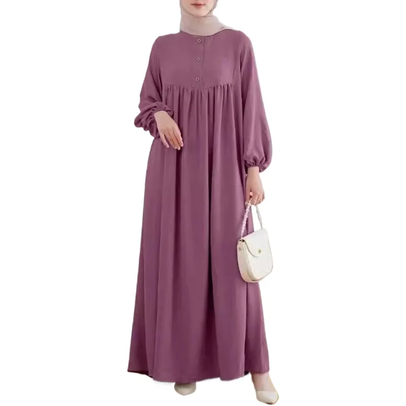 Women's Bubble Sleeves Loose Solid Color Modest Dress Elegant Flowy Maxi Gown,Chic Party Abaya Wear, Plus Size Comfortable Tunic
Women's Bubble Sleeves Loose Solid Color Modest Dress Elegant Flowy Maxi Gown,Chic Party Abaya Wear, Plus Size Comfortable Tunic