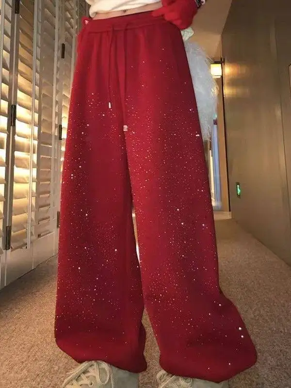 plus Size 300 Pounds Red New Year Wide Leg Sweatpants Women's Autumn Winter Fleece Lined Casual Sports Pants High Waist Elast...
plus Size 300 Pounds Red New Year Wide Leg Sweatpants Women's Autumn Winter Fleece Lined Casual Sports Pants High Waist Elast...