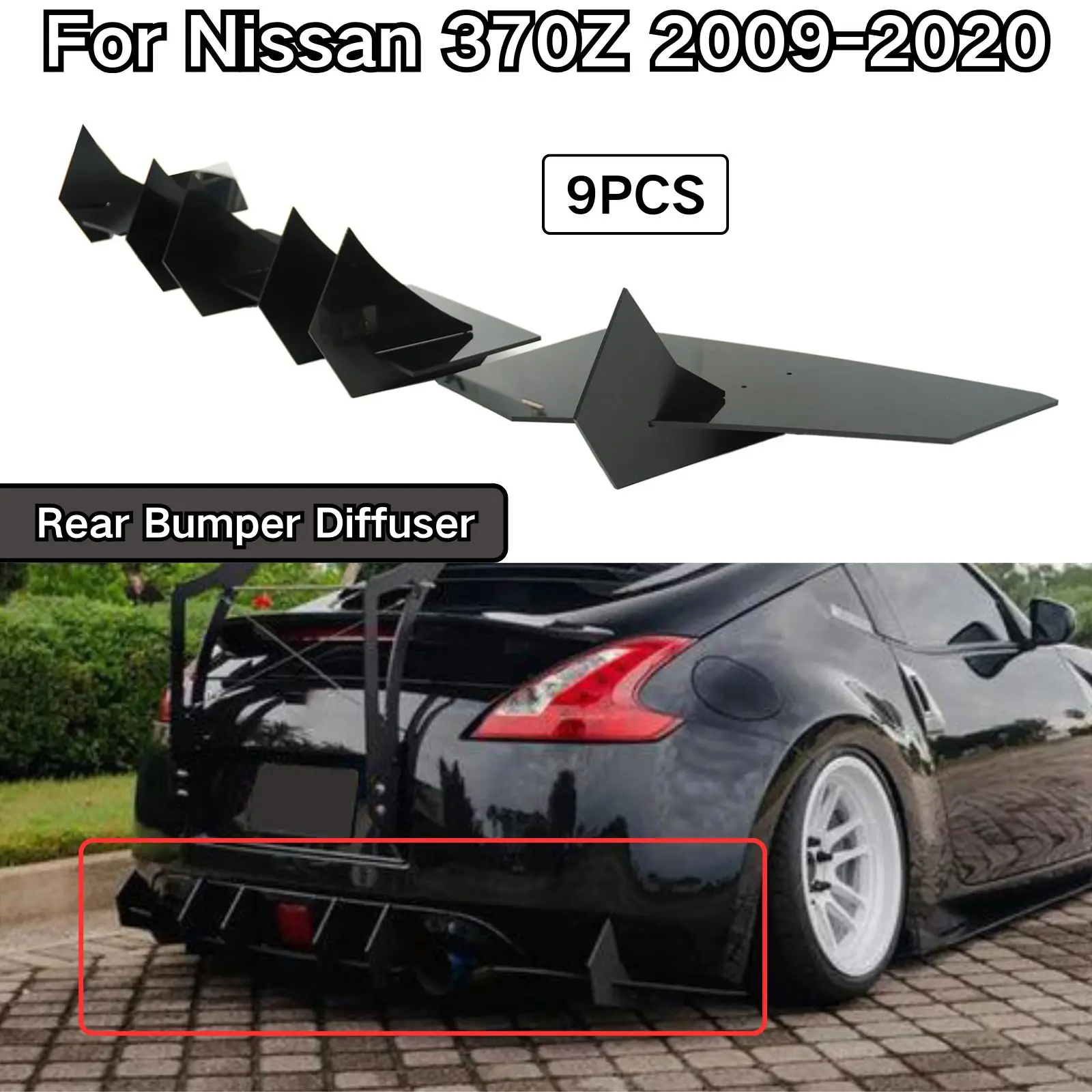 For Nissan 370Z 2009 2010 2011 2012-2020 Rear Bumper Diffuser Spoiler Splitter Car Accessories Body Kit A Set Glossy Black
For Nissan 370Z 2009 2010 2011 2012-2020 Rear Bumper Diffuser Spoiler Splitter Car Accessories Body Kit A Set Glossy Black