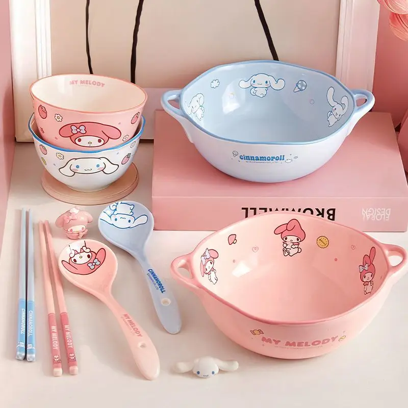 Anime Cartoon Kawaii Melody Cinnamoroll Both Ears Ceramic Instant Noodle Bowl High Temperature Resistance Birthday Gift Sanrio
Anime Cartoon Kawaii Melody Cinnamoroll Both Ears Ceramic Instant Noodle Bowl High Temperature Resistance Birthday Gift Sanrio