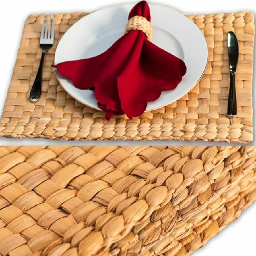 Table Mats Set of 6 Dining Decor Heat Resistant Farmhouse Placemats Rectangle 17x12 in Wicker Woven Boho Place Mats for Dining
Table Mats Set of 6 Dining Decor Heat Resistant Farmhouse Placemats Rectangle 17x12 in Wicker Woven Boho Place Mats for Dining