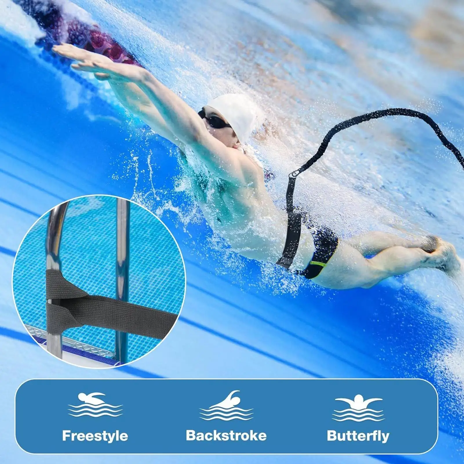 Swimming Resistance Band High-Elasticity Aquatic Exercise Stationary Band Swimming Belt For Pool For Men Women Adults Youth
Swimming Resistance Band High-Elasticity Aquatic Exercise Stationary Band Swimming Belt For Pool For Men Women Adults Youth