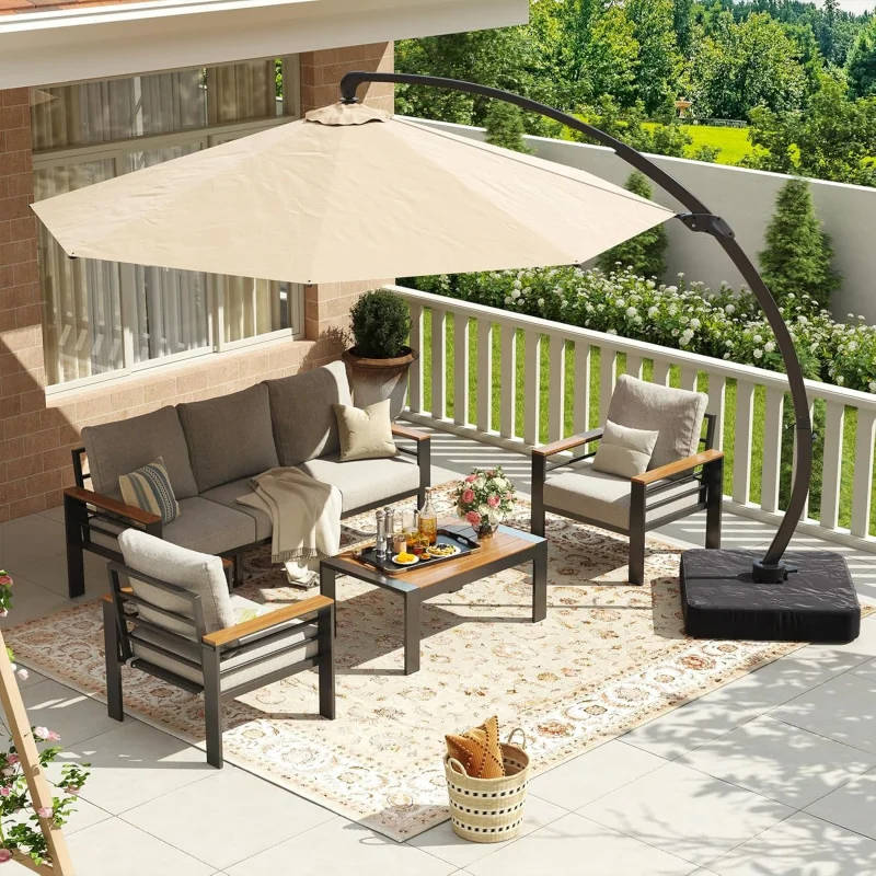 5-Patio Furniture Set with, Oversized Outdoor Sectional, Thick Washable Cushions, Coffee Table & Waterproof Cover
5-Patio Furniture Set with, Oversized Outdoor Sectional, Thick Washable Cushions, Coffee Table & Waterproof Cover