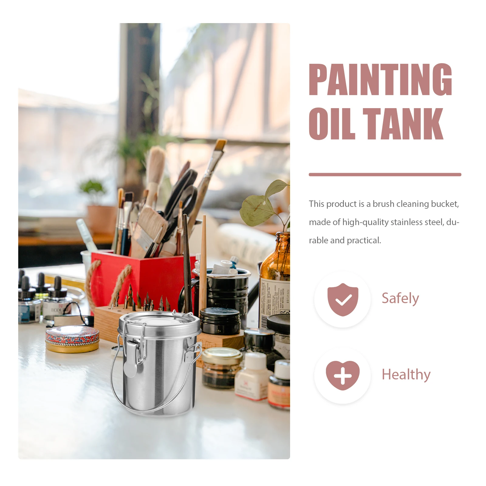 Oil Painting Washer Painting Brush Washer Cleaning Oil Paint Brush Barrel Tub Pen Wash Basin Stainless Steel Art Supplies
Oil Painting Washer Painting Brush Washer Cleaning Oil Paint Brush Barrel Tub Pen Wash Basin Stainless Steel Art Supplies