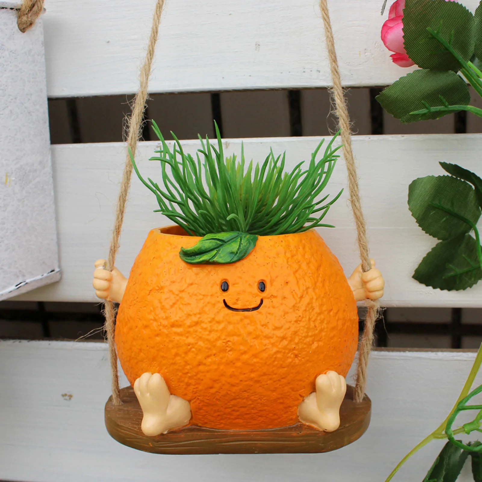 Cartoon Wall Mounted Vase Cute Orange Shape Swing Flower Pot For Succulent Plants Creative Fruit Element Decoration Flowerpots
Cartoon Wall Mounted Vase Cute Orange Shape Swing Flower Pot For Succulent Plants Creative Fruit Element Decoration Flowerpots
