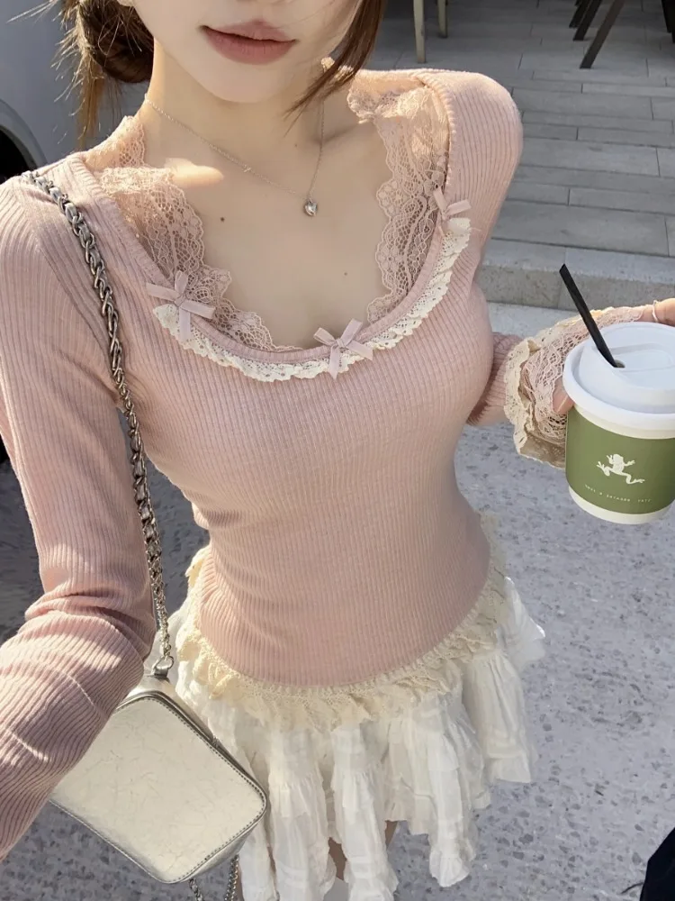 HOUZHOU Kawaii Sexy Coquette T Shirts Women Korean Style Y2k Harajuku Streetwear Bow Lace Patchwork Slim Tees Tops E-girl 2025
HOUZHOU Kawaii Sexy Coquette T Shirts Women Korean Style Y2k Harajuku Streetwear Bow Lace Patchwork Slim Tees Tops E-girl 2025