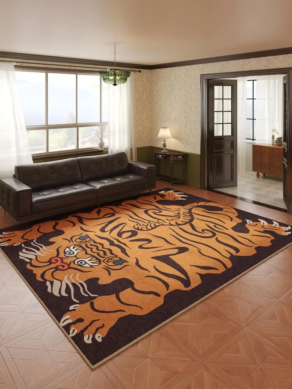 VIKAMA National Style Tiger Carpet Living Room Sofa Coffee Table Mat Home Decoration Non-Slip Bedroom Lounge Large Area Carpet
VIKAMA National Style Tiger Carpet Living Room Sofa Coffee Table Mat Home Decoration Non-Slip Bedroom Lounge Large Area Carpet