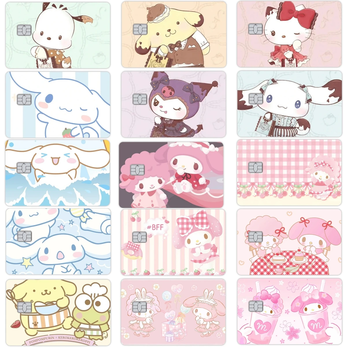 Аниме Kuromi My Melody Cinnamoroll Pochacco Chocolate Series Kawaii мультфильм Diy карты наклейки для дебетового банка кредитная карта Visa
Аниме Kuromi My Melody Cinnamoroll Pochacco Chocolate Series Kawaii мультфильм Diy карты наклейки для дебетового банка кредитная карта Visa