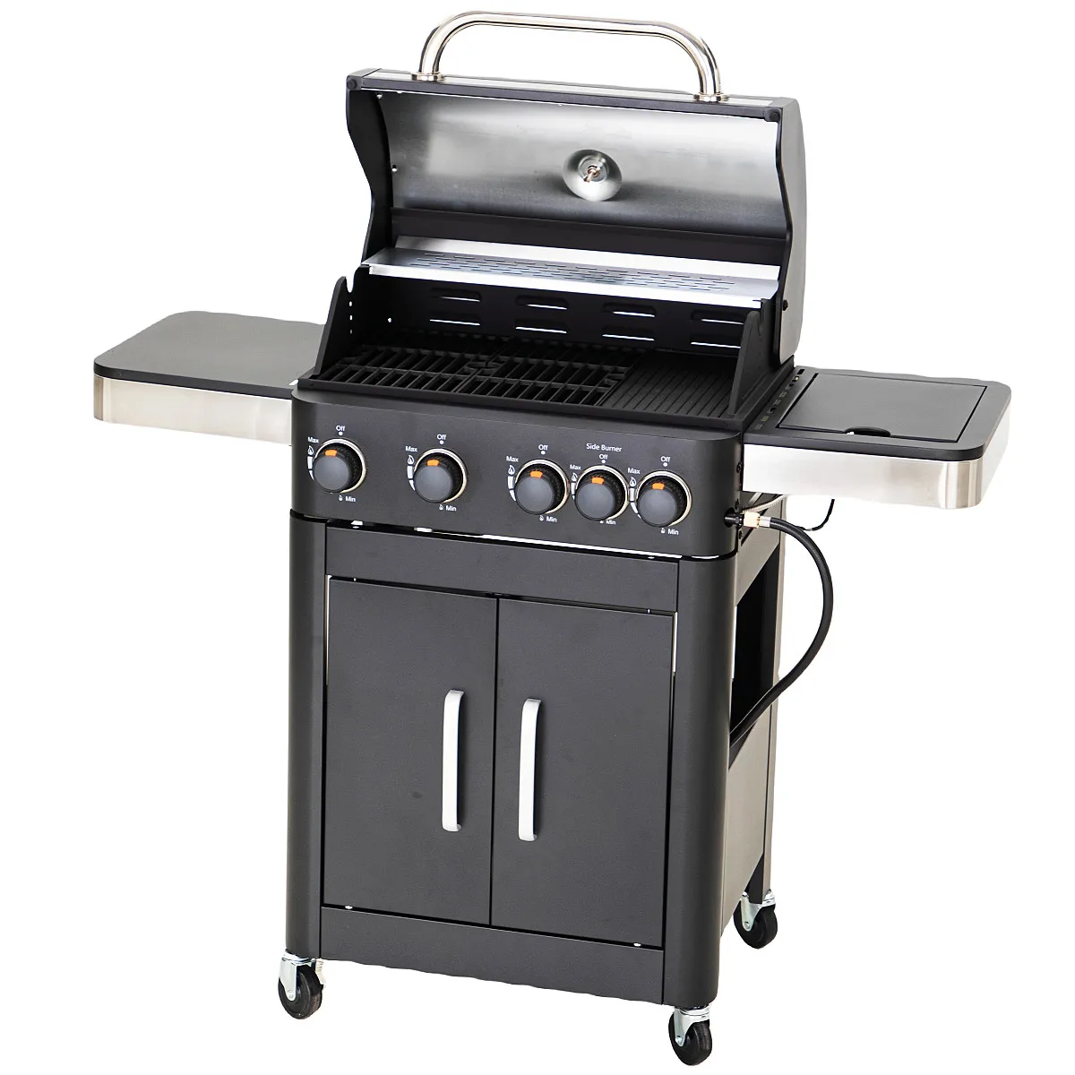 Propane Gas Grill 5 Burners with Side Burner Grill Cart Outdoor Cooking BBQ
Propane Gas Grill 5 Burners with Side Burner Grill Cart Outdoor Cooking BBQ