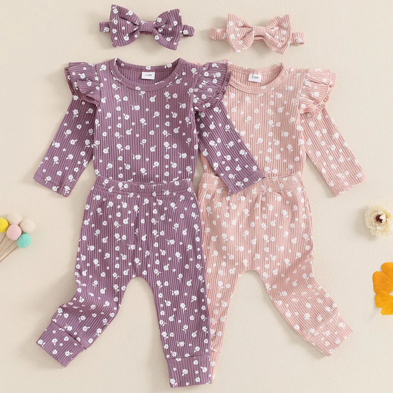 0 to 18 Months Baby Girl Pant Sets Spring Autumn Clothes Floral Ribbed Long Sleeves Jumpsuit and Elastic Pants Headband
0 to 18 Months Baby Girl Pant Sets Spring Autumn Clothes Floral Ribbed Long Sleeves Jumpsuit and Elastic Pants Headband
