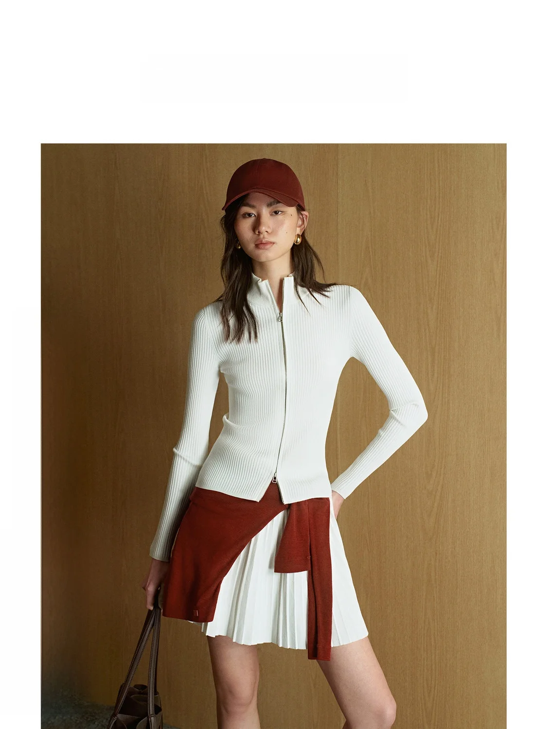 ZhiZhi Women's Sporty Zipper Stand Collar Pleated A-Line Skirt Set Spring 2026 Soft Comfortable Polyester Blend Long Sleeve
ZhiZhi Women's Sporty Zipper Stand Collar Pleated A-Line Skirt Set Spring 2026 Soft Comfortable Polyester Blend Long Sleeve