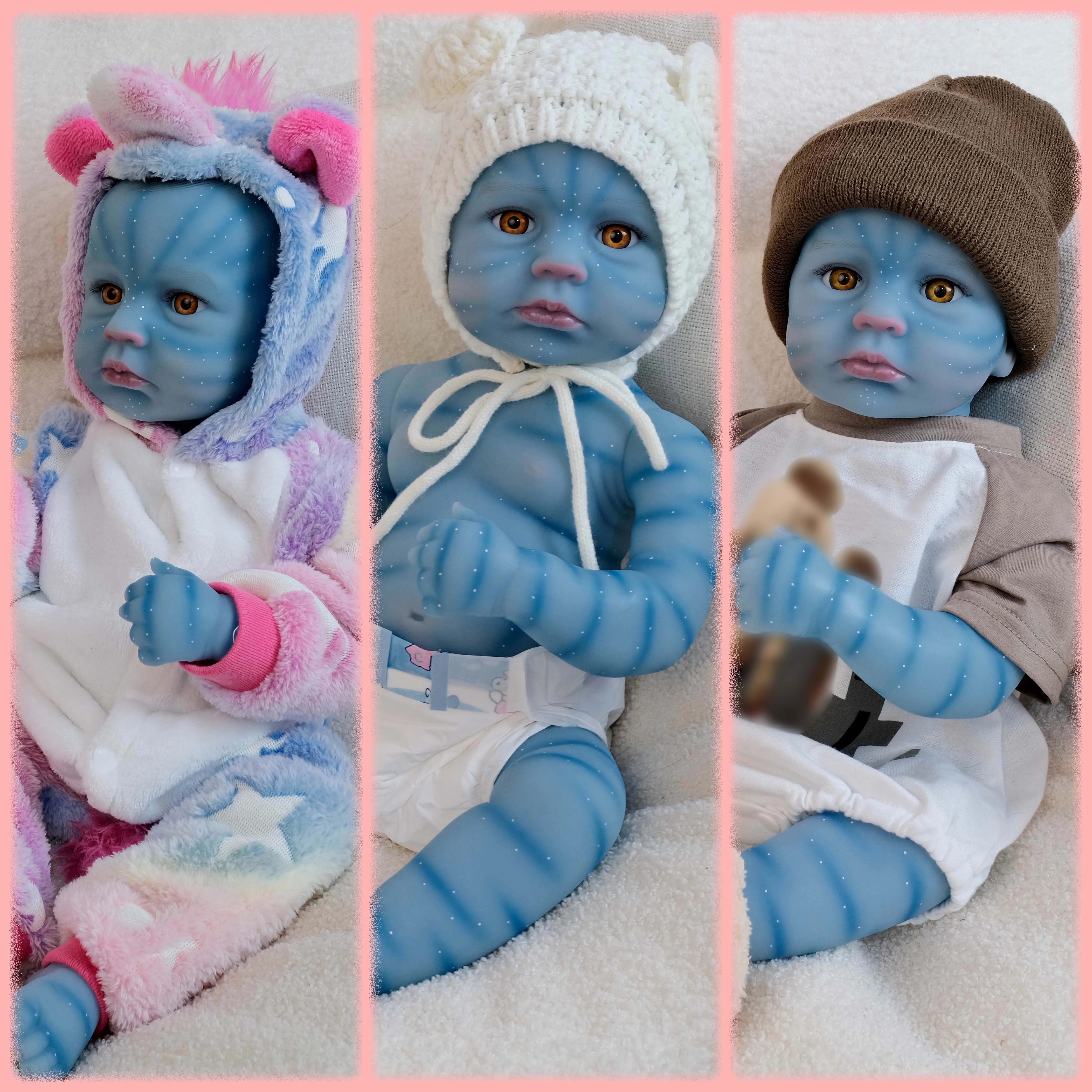 Loulou Blue skin Full Vinyl Girl Body 19inch Lifelike Newborn Reborn Doll Multiple Layers Painting 3D Skin With Hand Drawn Hair
Loulou Blue skin Full Vinyl Girl Body 19inch Lifelike Newborn Reborn Doll Multiple Layers Painting 3D Skin With Hand Drawn Hair