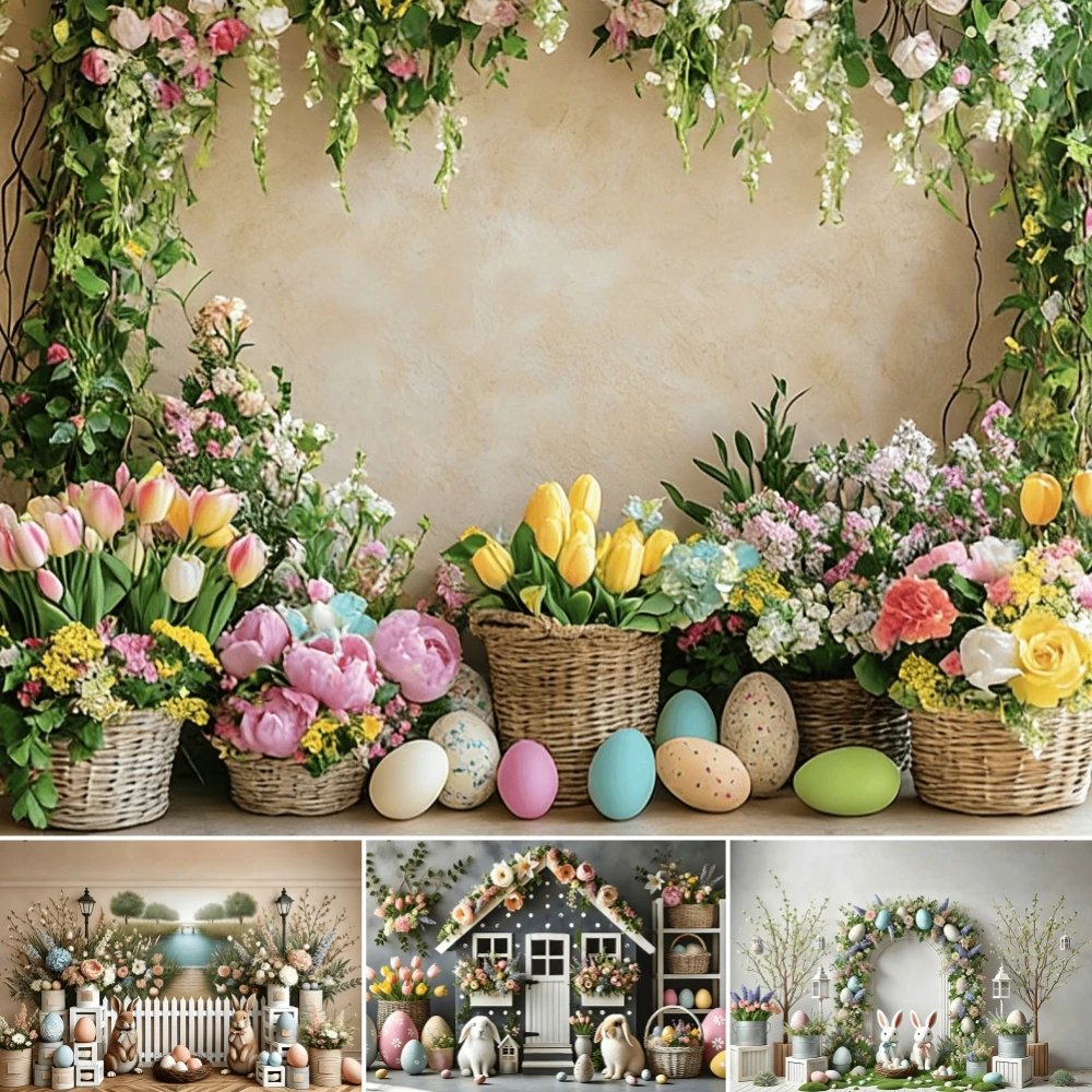 Spring Easter Theme Background Floral Garden and Bunny Eggs Girls Adult Festival Shoot Props Baby Party Photography Backdrop
Spring Easter Theme Background Floral Garden and Bunny Eggs Girls Adult Festival Shoot Props Baby Party Photography Backdrop
