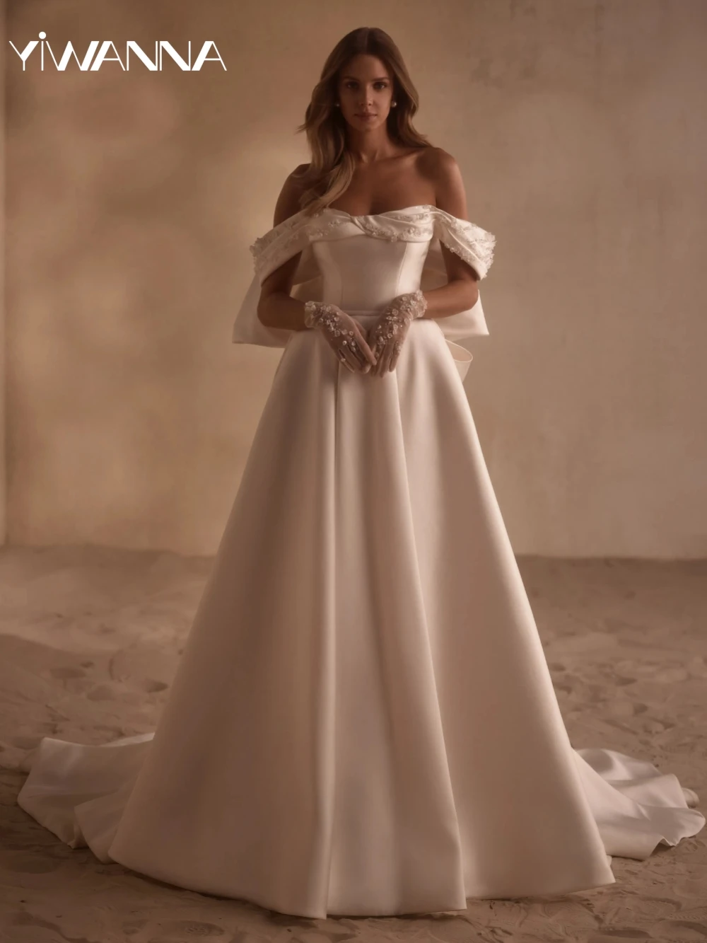 Sequined Bow 3D Flower Wedding Dress Elegant A-line Satin Long Bridal Gown 2025 Customized Off The Shoulder Dresses For Bride
Sequined Bow 3D Flower Wedding Dress Elegant A-line Satin Long Bridal Gown 2025 Customized Off The Shoulder Dresses For Bride