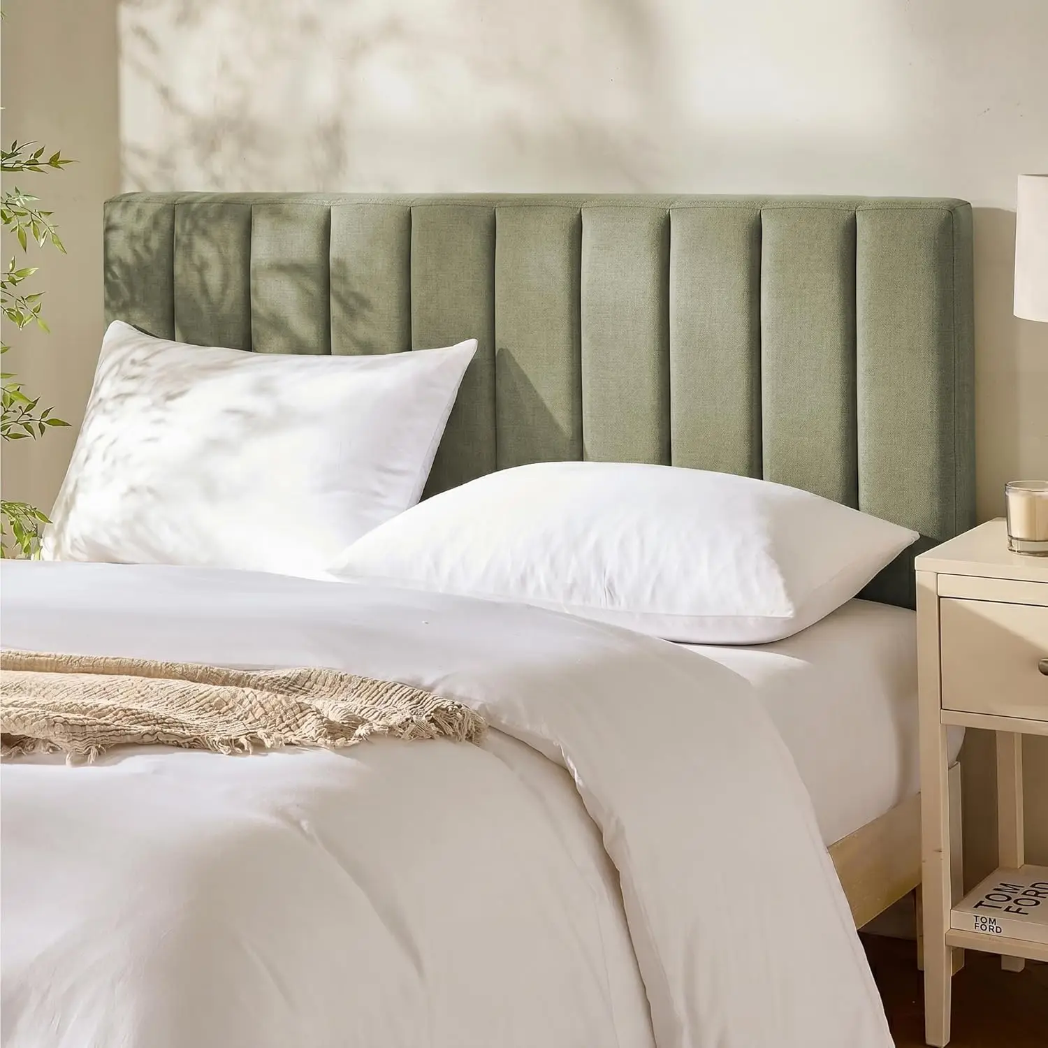 Upholstered Queen Headboard with Channel Stitching Easy Wall Mount Peel & Stick 3D Panels Olive Green
Upholstered Queen Headboard with Channel Stitching Easy Wall Mount Peel & Stick 3D Panels Olive Green
