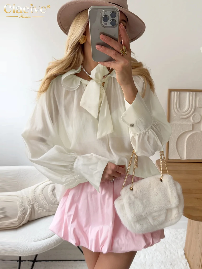 Clacive Fashion Loose White Women's Shirt 2025 Casual Bow Collar Long Sleeve Shirts Elegant Classic Solid Top Female Clothing
Clacive Fashion Loose White Women's Shirt 2025 Casual Bow Collar Long Sleeve Shirts Elegant Classic Solid Top Female Clothing