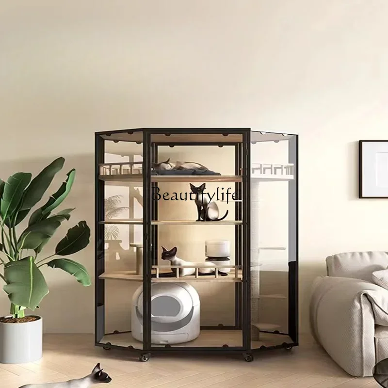 Luxury Cat Cage Cat Villa Solid Wood Panoramic Display Cabinet Glass Chamfer Integrated
Luxury Cat Cage Cat Villa Solid Wood Panoramic Display Cabinet Glass Chamfer Integrated