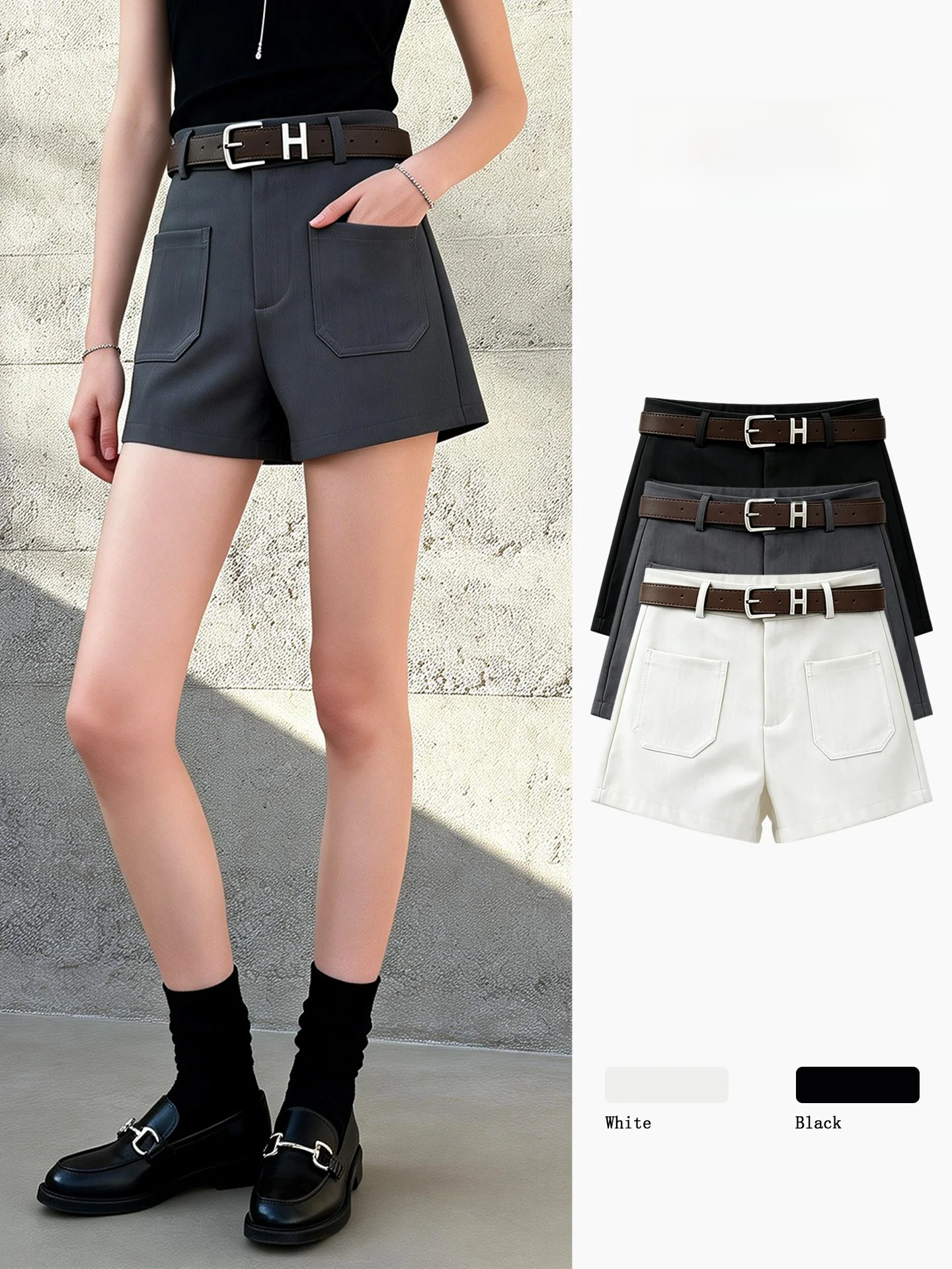 High Waist A-Line Suit Shorts Women's Summer New Double Pocket Outdoor Casual Pants Slimming Commuting Wide Leg Trousers
High Waist A-Line Suit Shorts Women's Summer New Double Pocket Outdoor Casual Pants Slimming Commuting Wide Leg Trousers