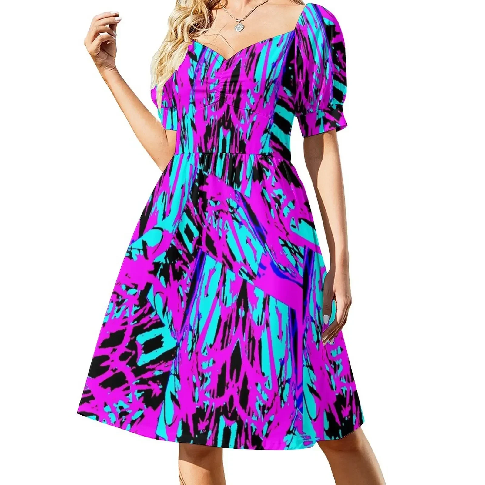 Waves Short-Sleeved Dress summer women's suit women evening dress Woman clothing Dress
Waves Short-Sleeved Dress summer women's suit women evening dress Woman clothing Dress