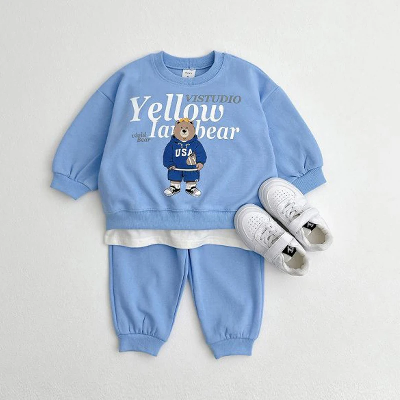 Kids Clothes Quality Cotton Girls Boy Set Spring Autumn for Children Pullover Sweatshirts+Solid Sports Pants Fashion Little Bear
Kids Clothes Quality Cotton Girls Boy Set Spring Autumn for Children Pullover Sweatshirts+Solid Sports Pants Fashion Little Bear